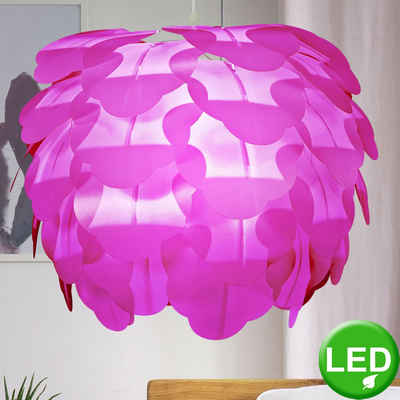 etc-shop LED Pendelleuchte, Leuchtmittel inklusive, Warmweiß, Design Pendel Decken Hänge Lampe Leuchte violett im Set inkl. 10W