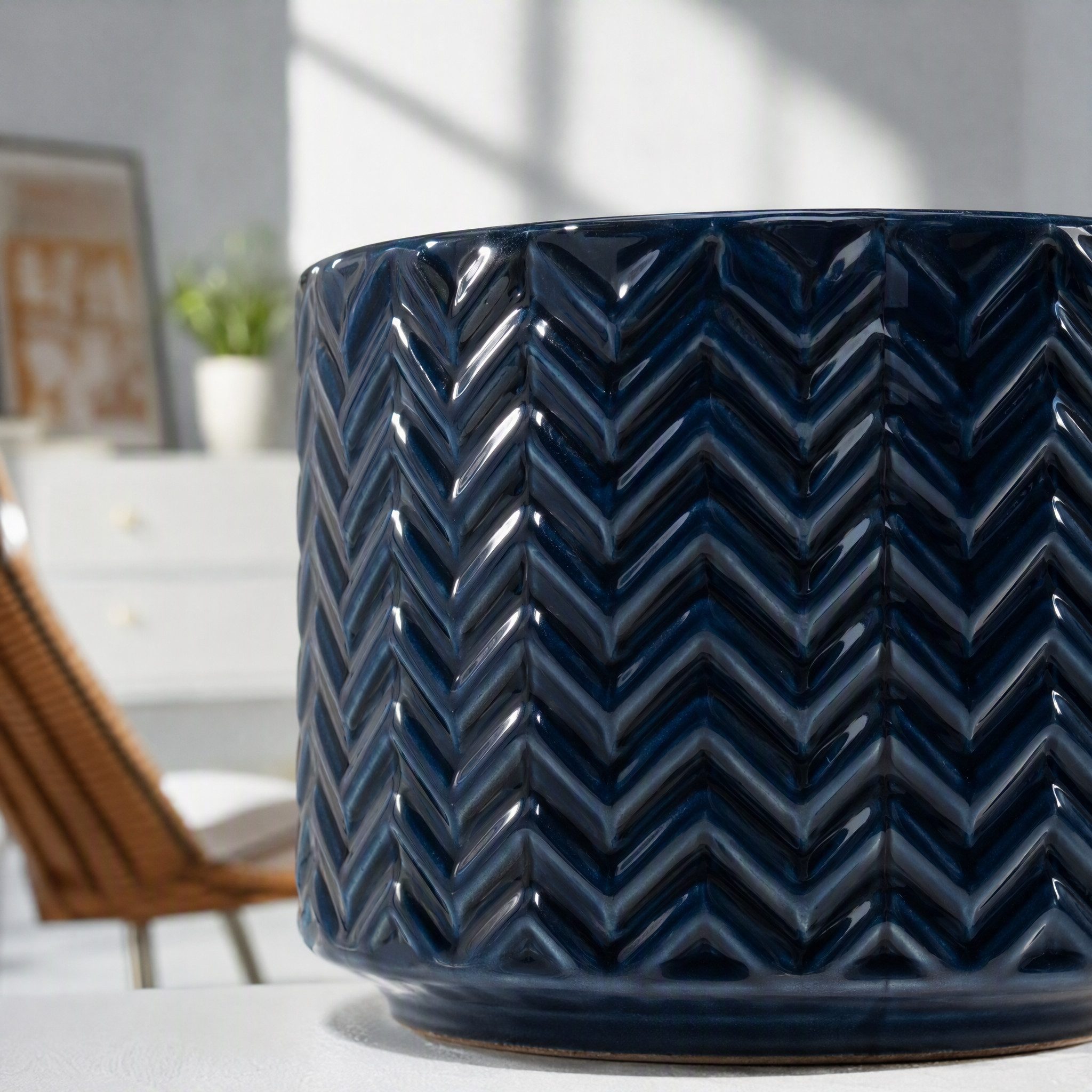 Rolipo Blumentopf Blumentopf Keramik Pflanztopf 31 cm mit Relief frostsicher