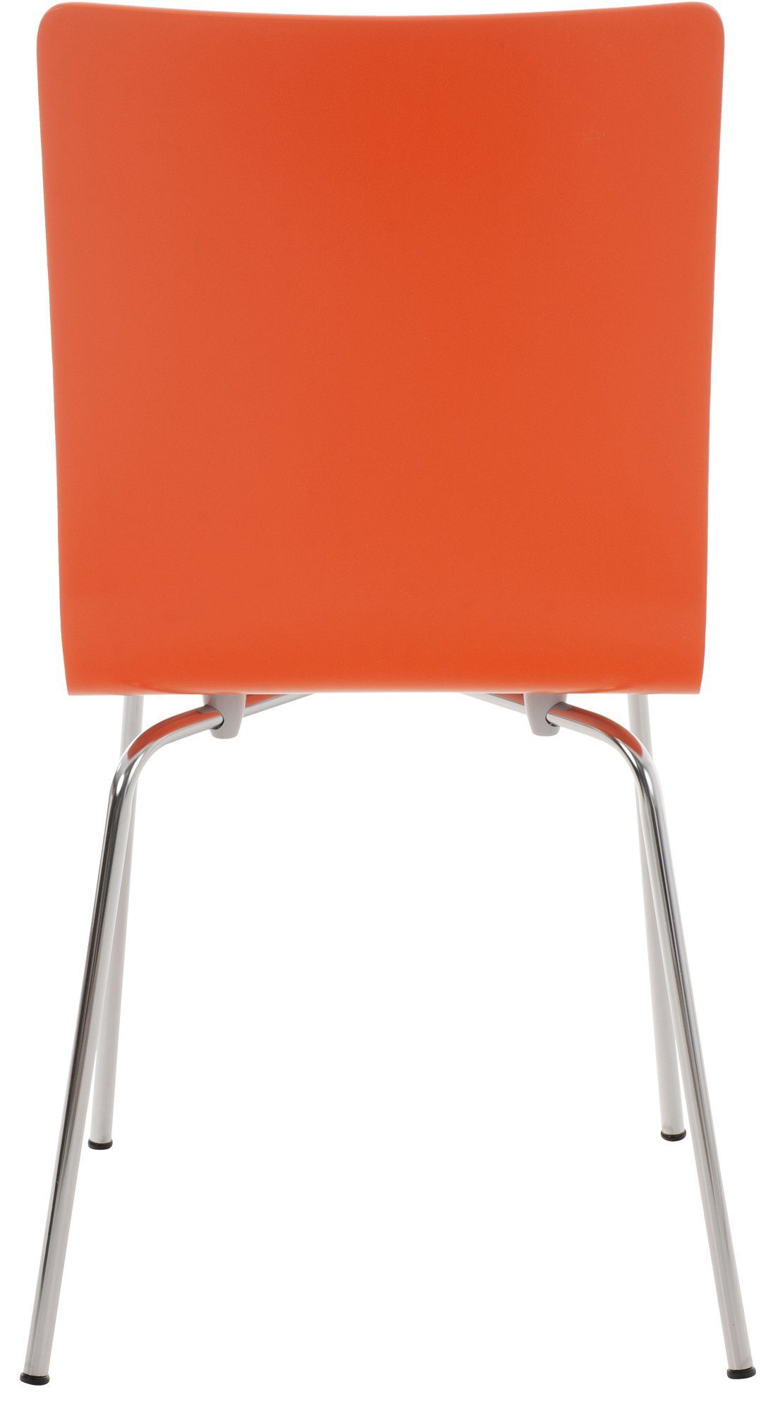 Pepe, & Besucherstuhl CLP orange Metallgestell ergonomisch Holzsitz geformter