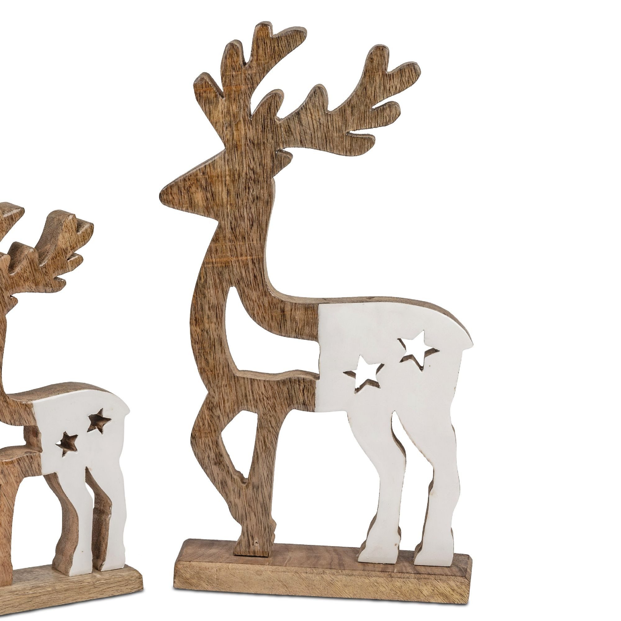 formano Dekofigur Alu Mangoholz, Höhe: 42,5cm, Farbe: Natur, Motiv: Reh