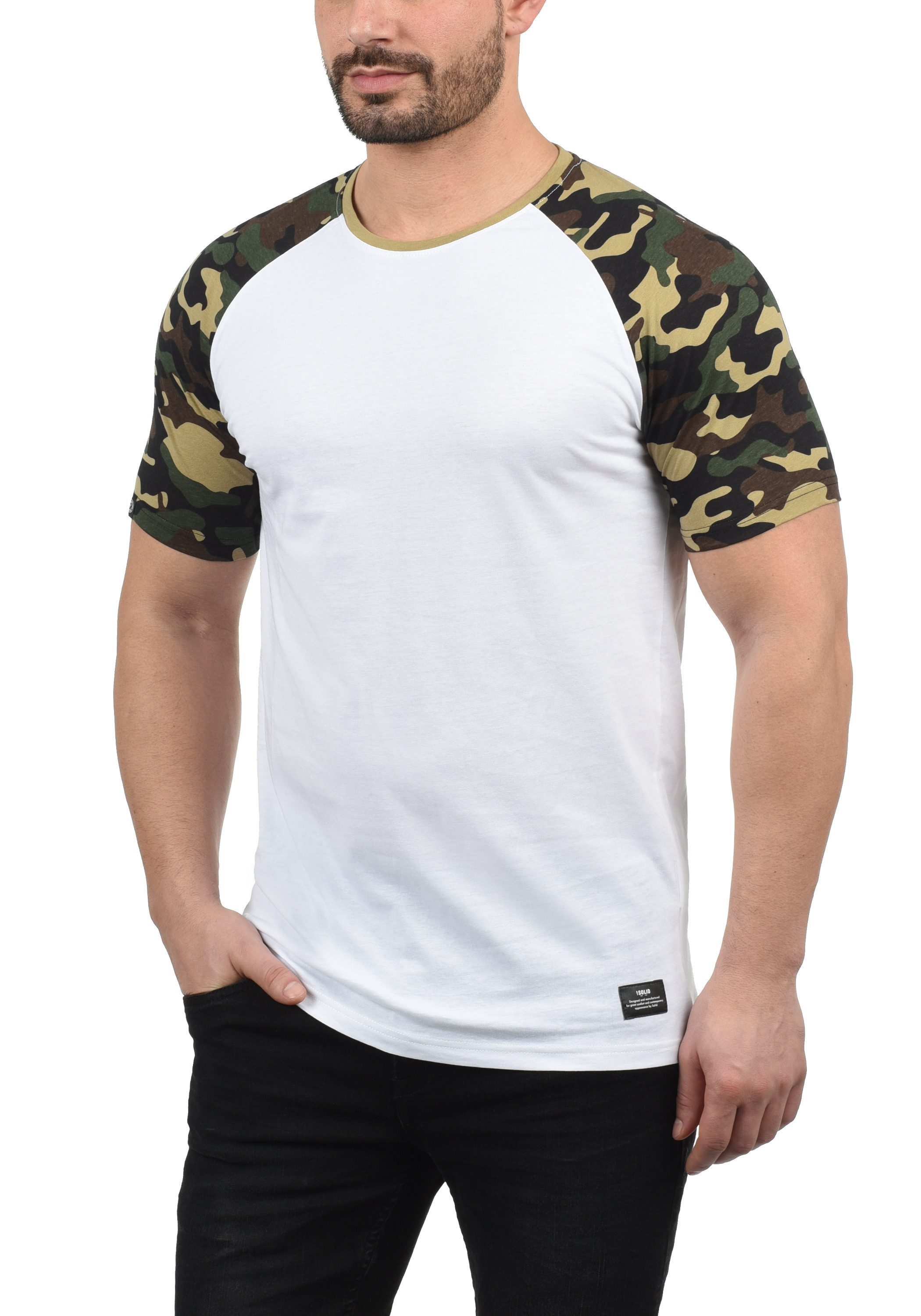 !Solid Rundhalsshirt SDCahil Kurzarmshirt mit Tarnmuster-Print günstig online kaufen