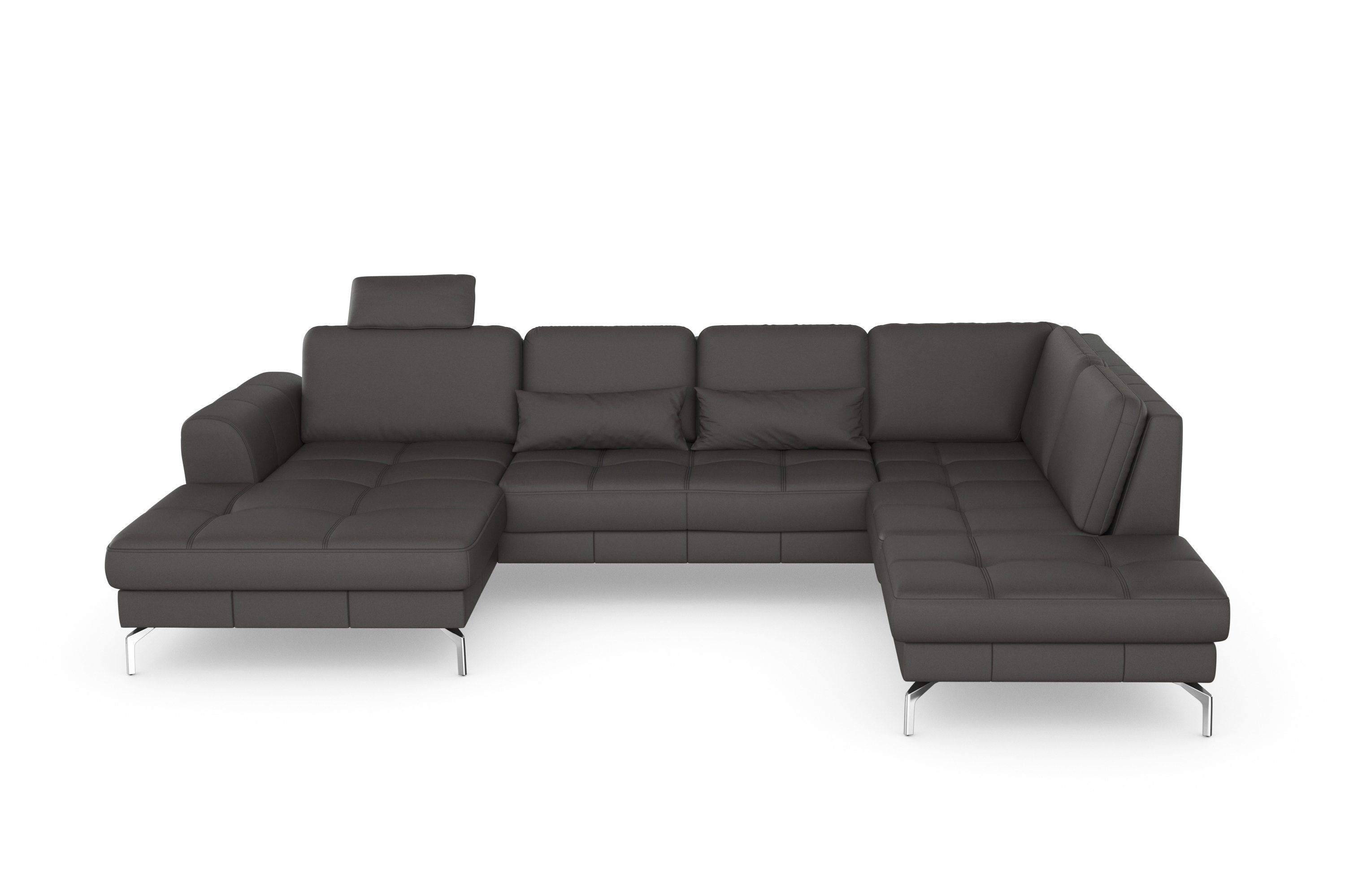 sit&more Wohnlandschaft Bendigo U-Form, inklusive Sitztiefenverstellung, Bodenfreiheit 15 cm, in 2 Fußfarben