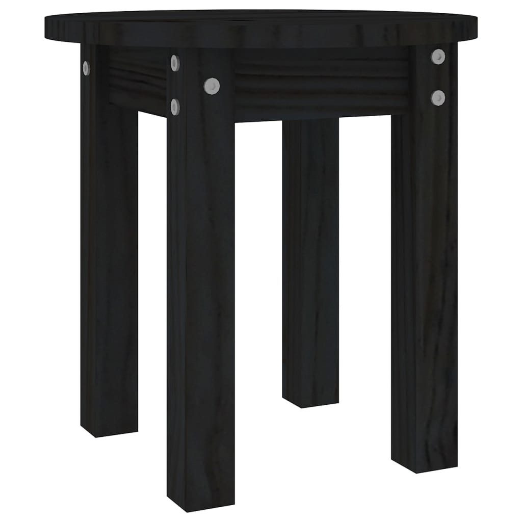Couchtisch Couchtisch Schwarz Ø 35x35 cm Massivholz Kiefer