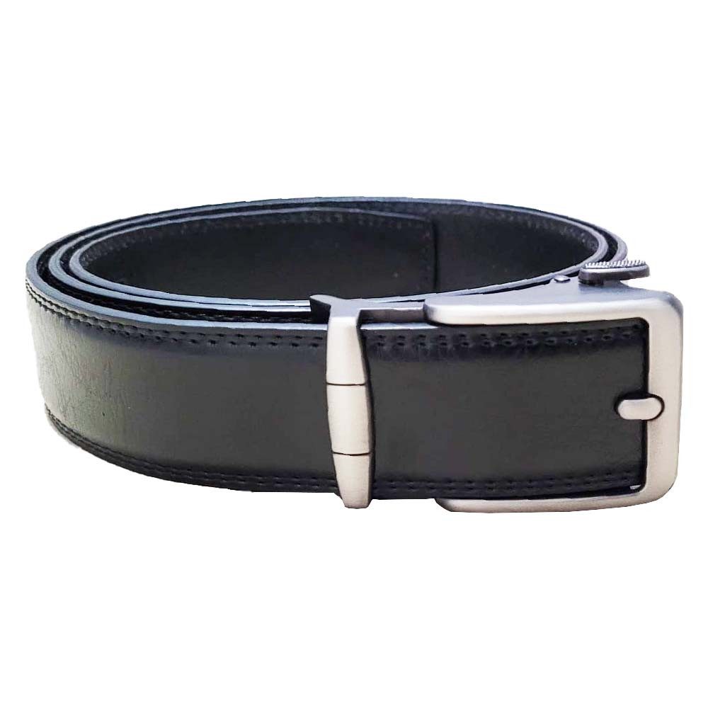 HMT Ledergürtel Anzug Ledergürtel mit Automatikschliesse Schwarz Gr. 120 cm