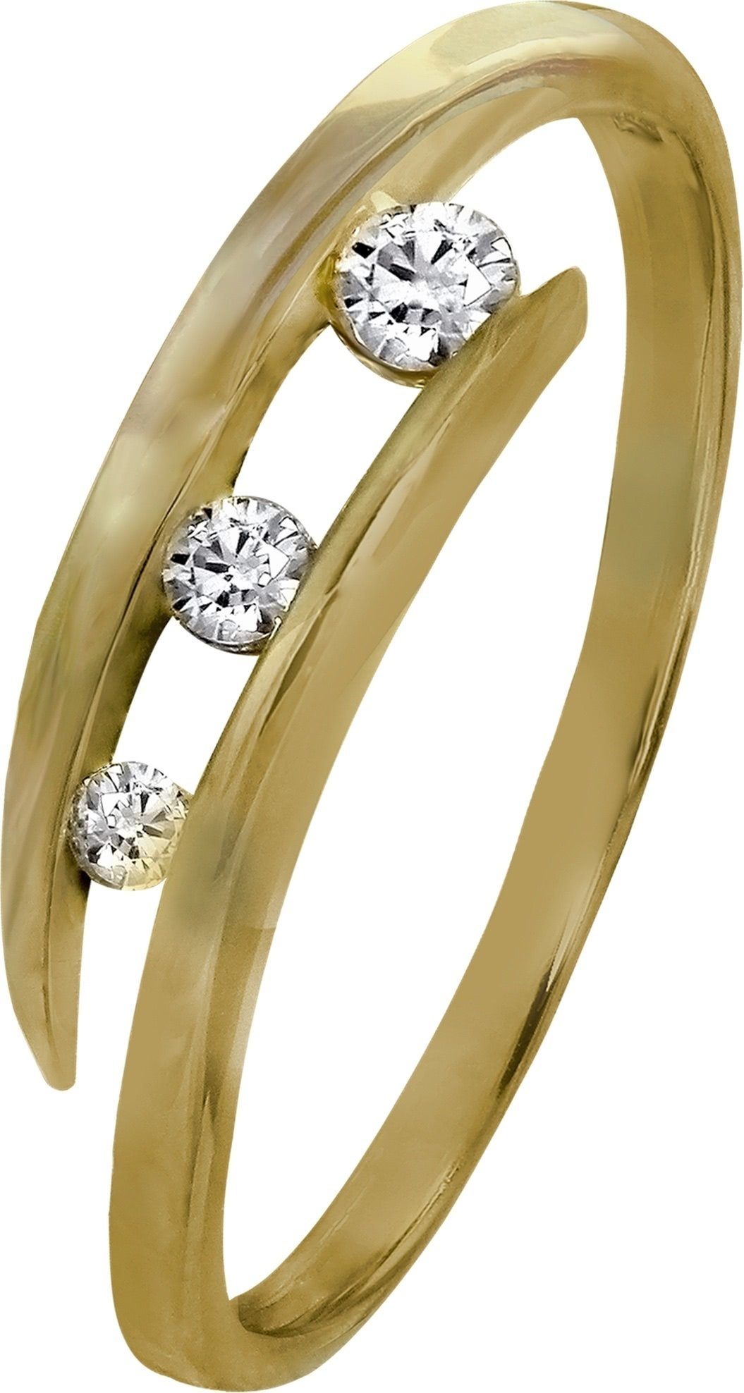 GoldDream Goldring GoldDream Gold Ring Gr.60 3er Zirkonia (Fingerring), Dam günstig online kaufen