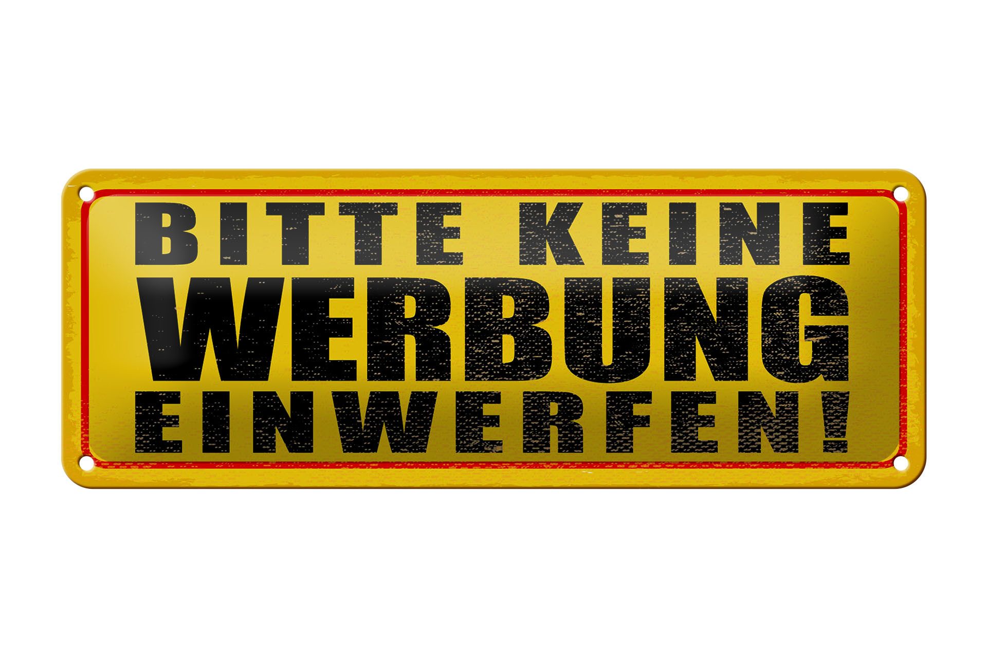 Femer GmbH Metallschild Hinweis 27x10 cm bitte keine Werbung einwerfen, (1 St), gewölbte Oberfläche, abgerundete Ecken, umgeschlagene Kanten
