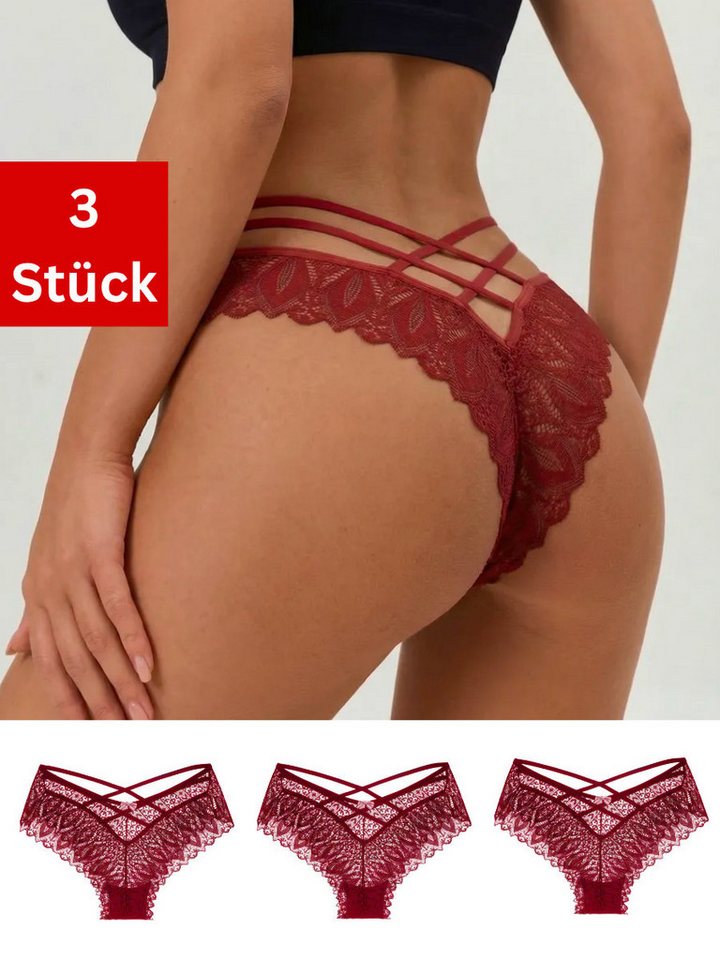 Elegant Love Taillenslip Damen-Dessous-Slip – sexy Unterwäsche in eleganter Spitzenoptik (Packung, 3-St., 3er-Pack) High-Waist-Panties – bequeme und stilvolle Lingerie-Unterhosen