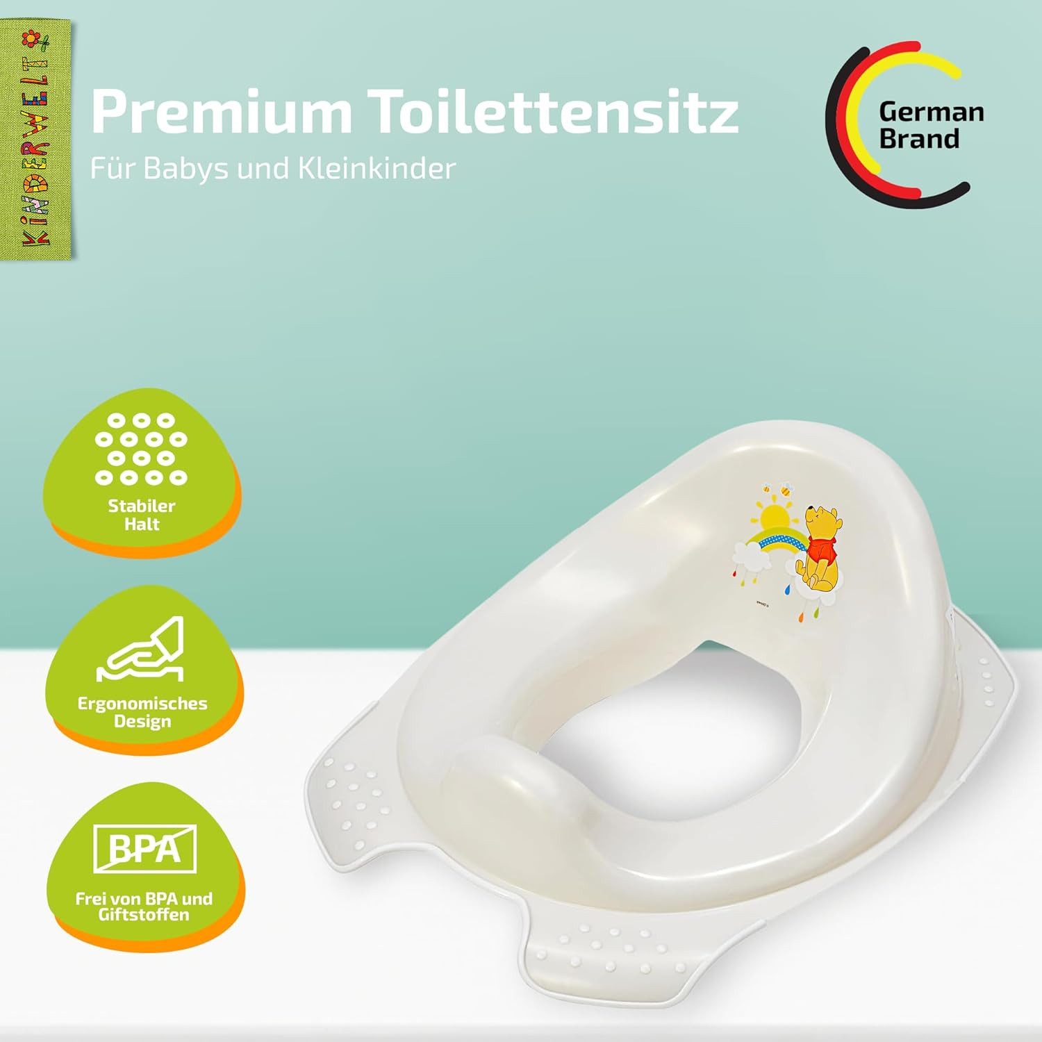 KiNDERWELT Tritthocker 2er Z Winnie Puuh perlweiß WC- Aufsatz + Hocker (2er Set)