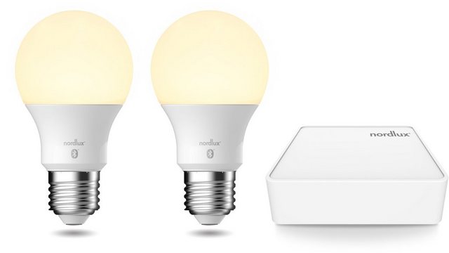 Nordlux »Smartlight« LED-Leuchtmittel, E27, 1 Stück, Farbwechsler, Smart Home Starter Kit inkl. 2 Leuchtmittel + Bridge,Steuerbar, Lichtstärke, Lichtfarbe, mit Wifi oder Bluetooth-Otto