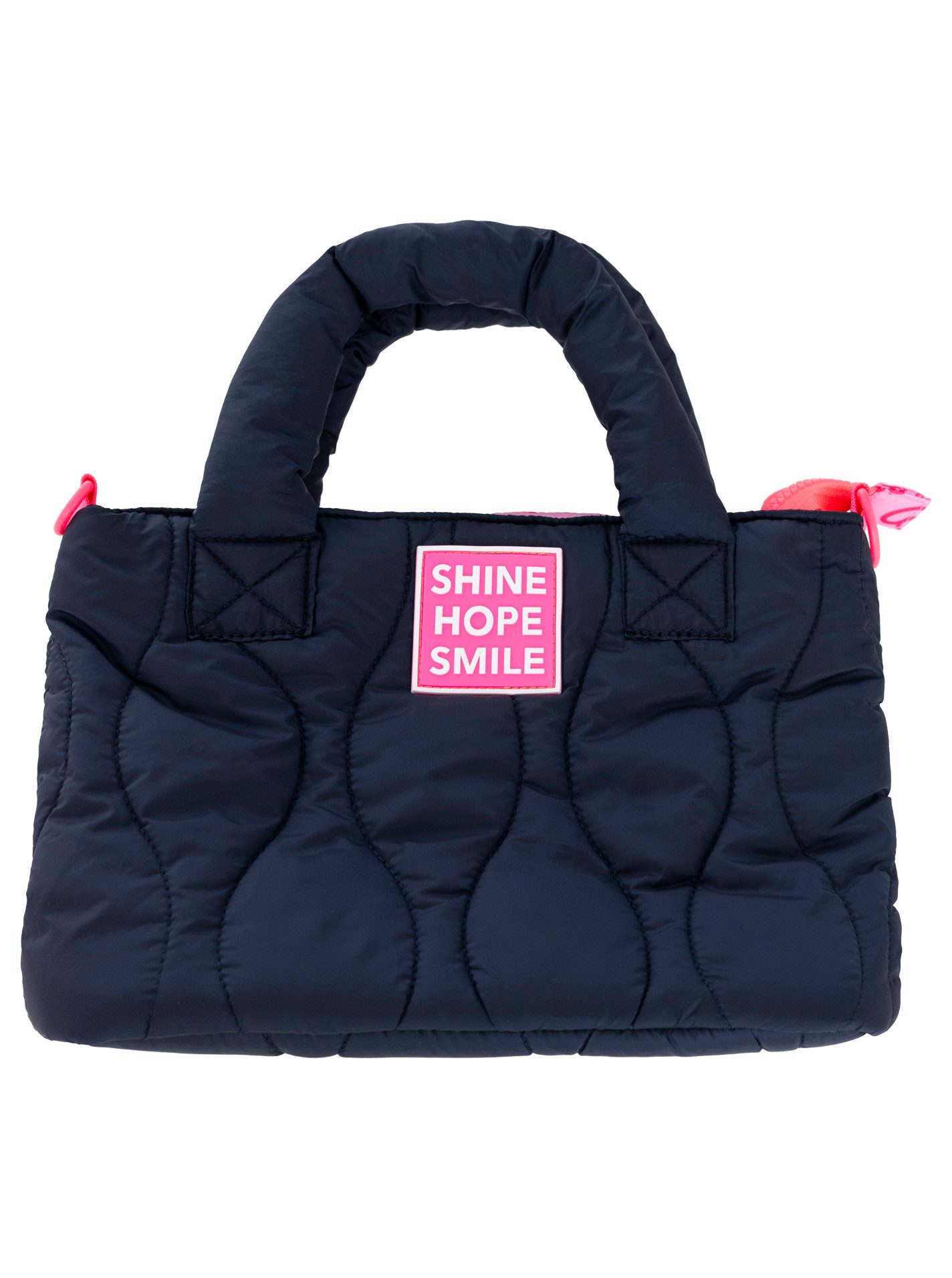 Zwillingsherz Tragetasche "Steppung & Patch", mit Steppung, abnehmbarer Schulterriemen, pinkes Patch