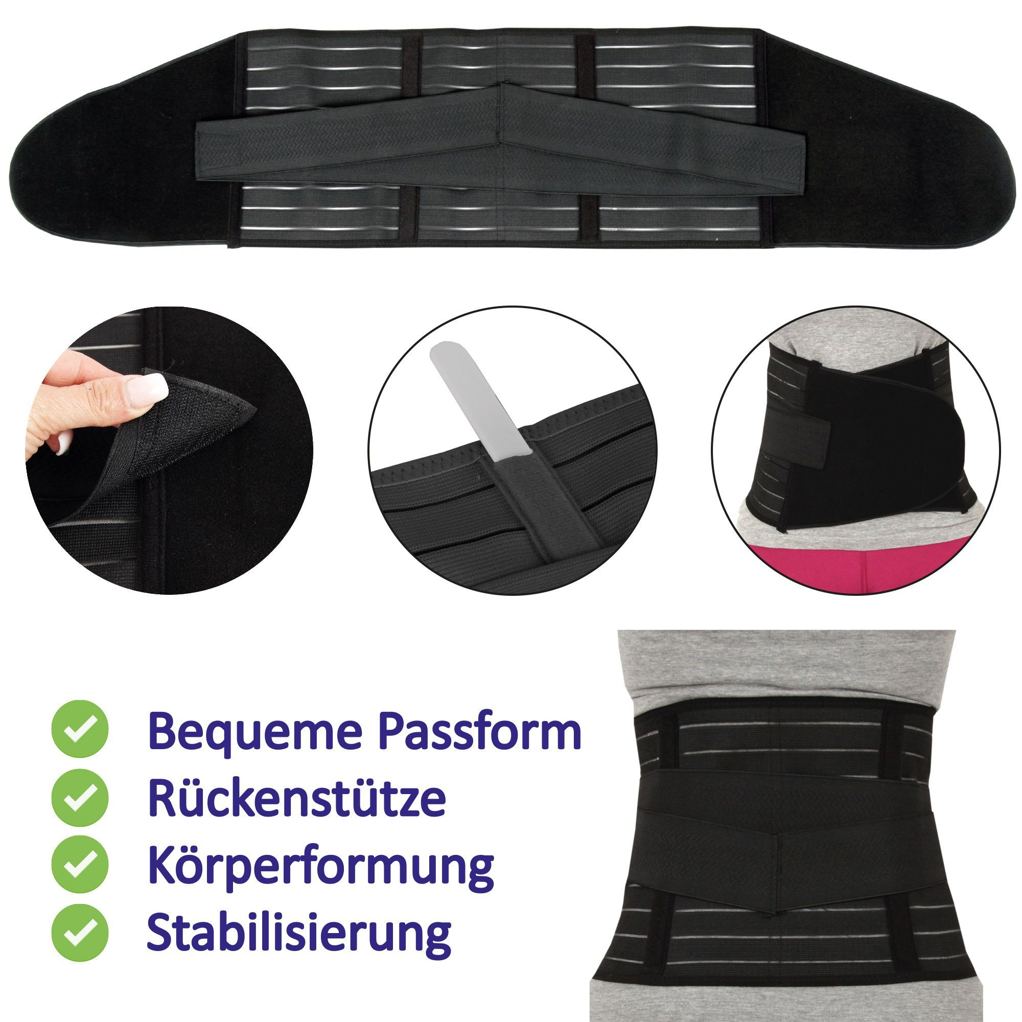 Shaper Gürtel Bauchweg Taillenmieder (1-tlg) Premium Fashion Shapewear Bauchweggürtel Schwarz hemmy Figurformender