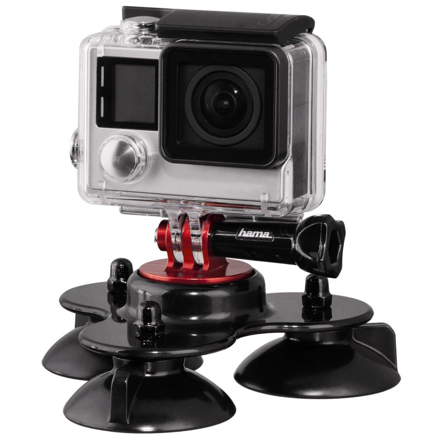 Hama Saug-Stativ Saugnapf-Halterung Halter 3-fach Halter Kamerastativ (Auto für GoPro Hero DJI Osmo) – Bild 2 von 3