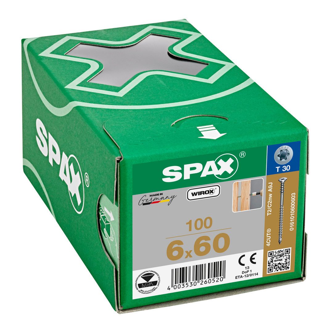 SPAX Schraube Schraube, WIROX, T-STAR plus TX 30, (100 St)