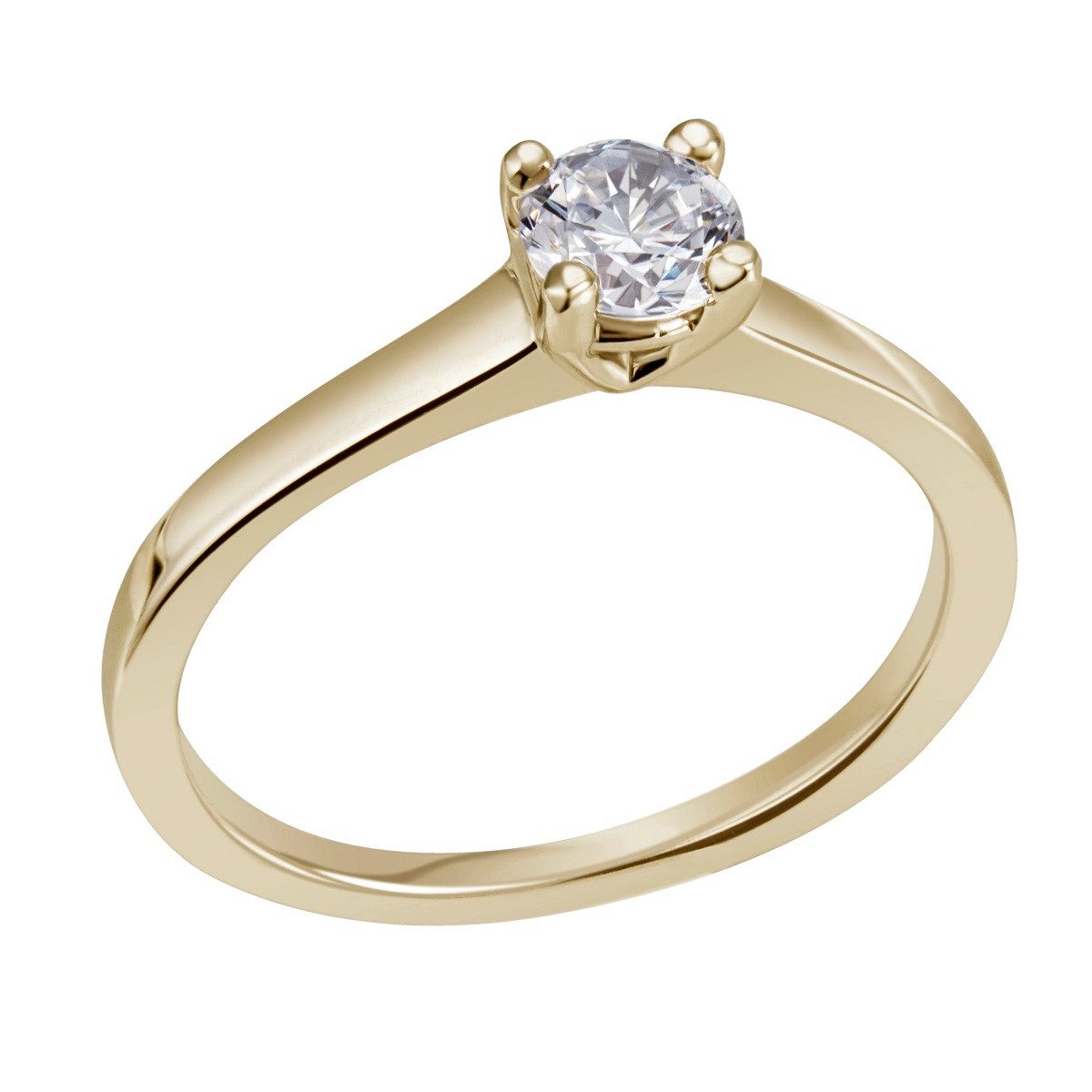 Reflexion Diamonds Solitärring Verlobungsring, 585er Gelb- oder Weißgold, 4er Stotzen, 0,30ct SI, Solitärring, 4er Stotzenfassung, 0,30ct W/SI