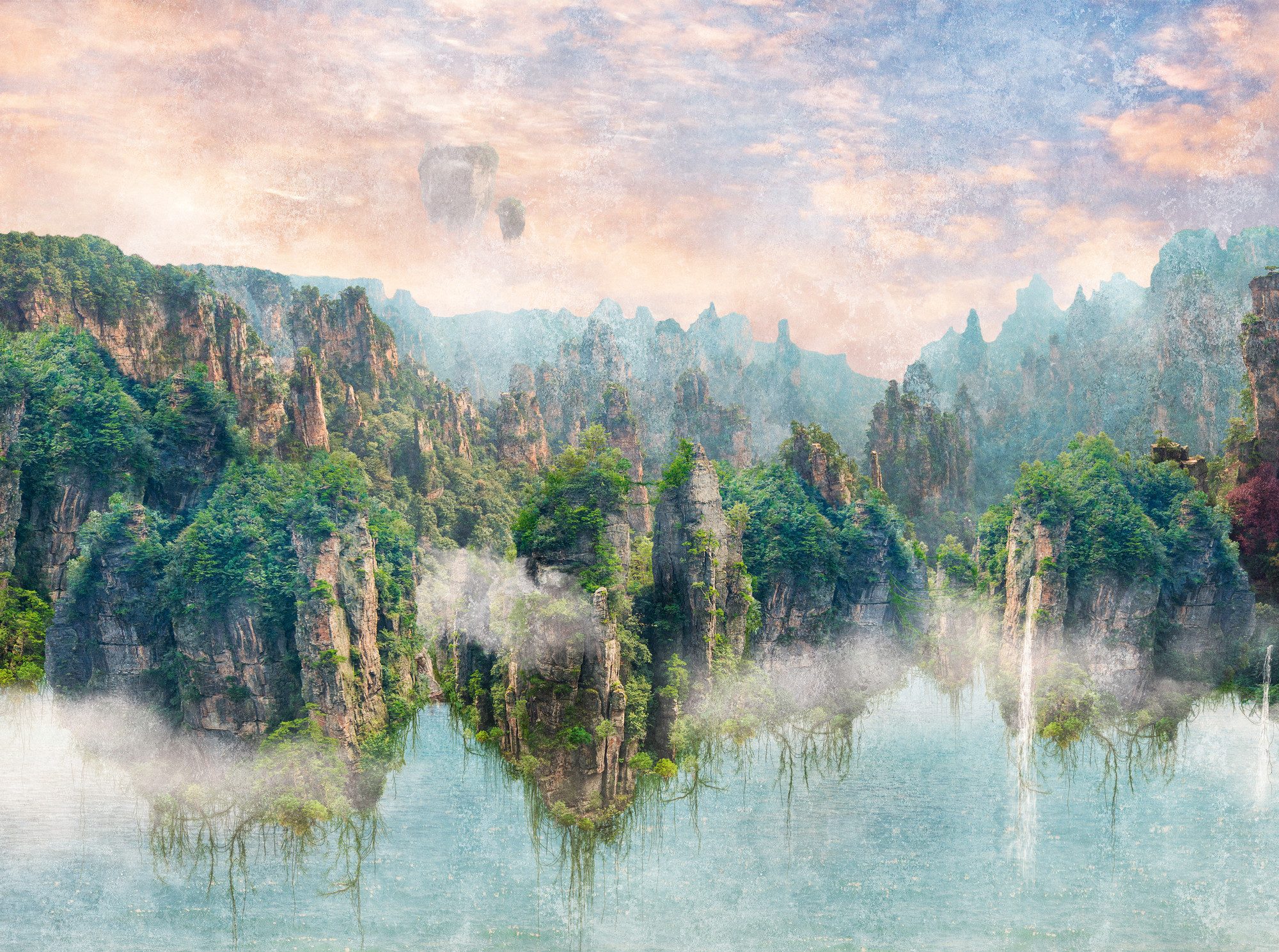 living walls Fototapete THE WALL III Landschaft Tapete Motivtapete Berge Na günstig online kaufen