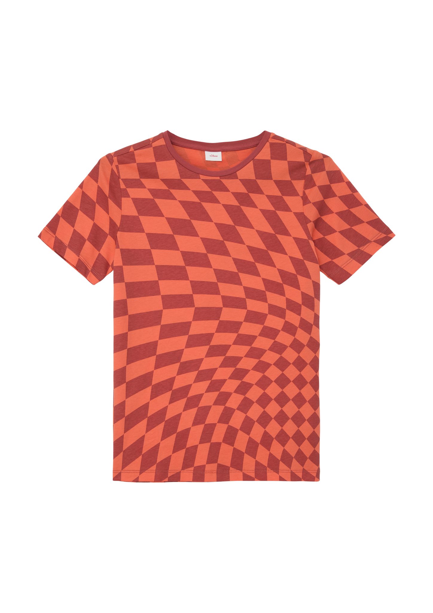 s.Oliver Kurzarmshirt Jerseyshirt mit Allover-Print orange