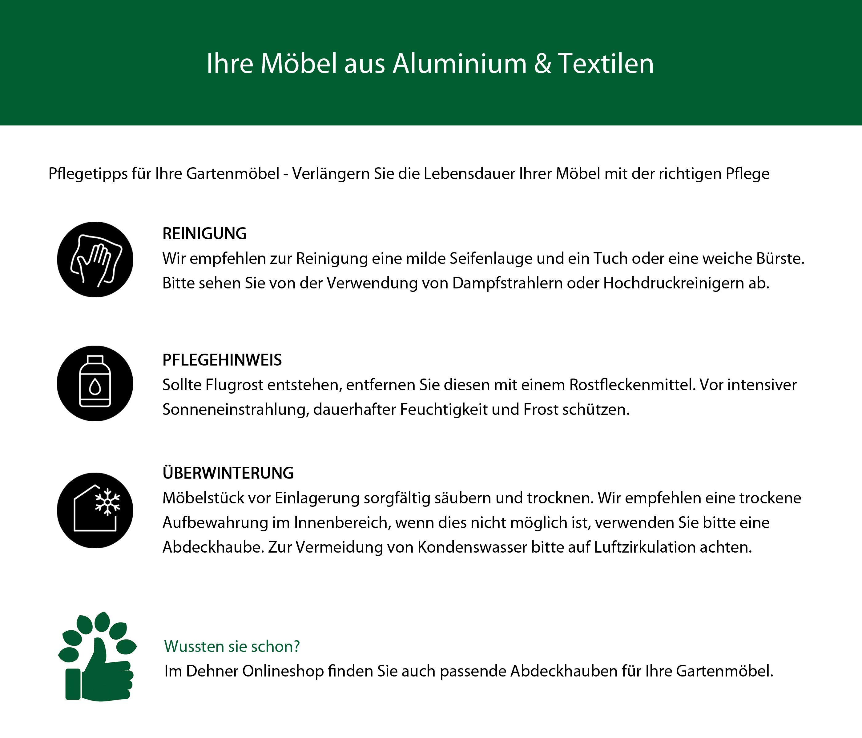 Dehner Gartenstuhl Klappsessel Colmar, 110 x 59 x 73 cm, schwarz, hochwertig aus Aluminium und FSC®-zertifiziertem Holz