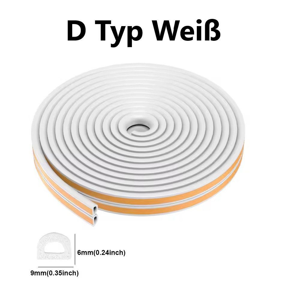 Montegoni Türdichtband Wetterfeste Tür- und Fensterdichtungsstreifen, selbstklebend, Effizienter Schutz vor Zugluft, Lärm und Wärmeverlust
