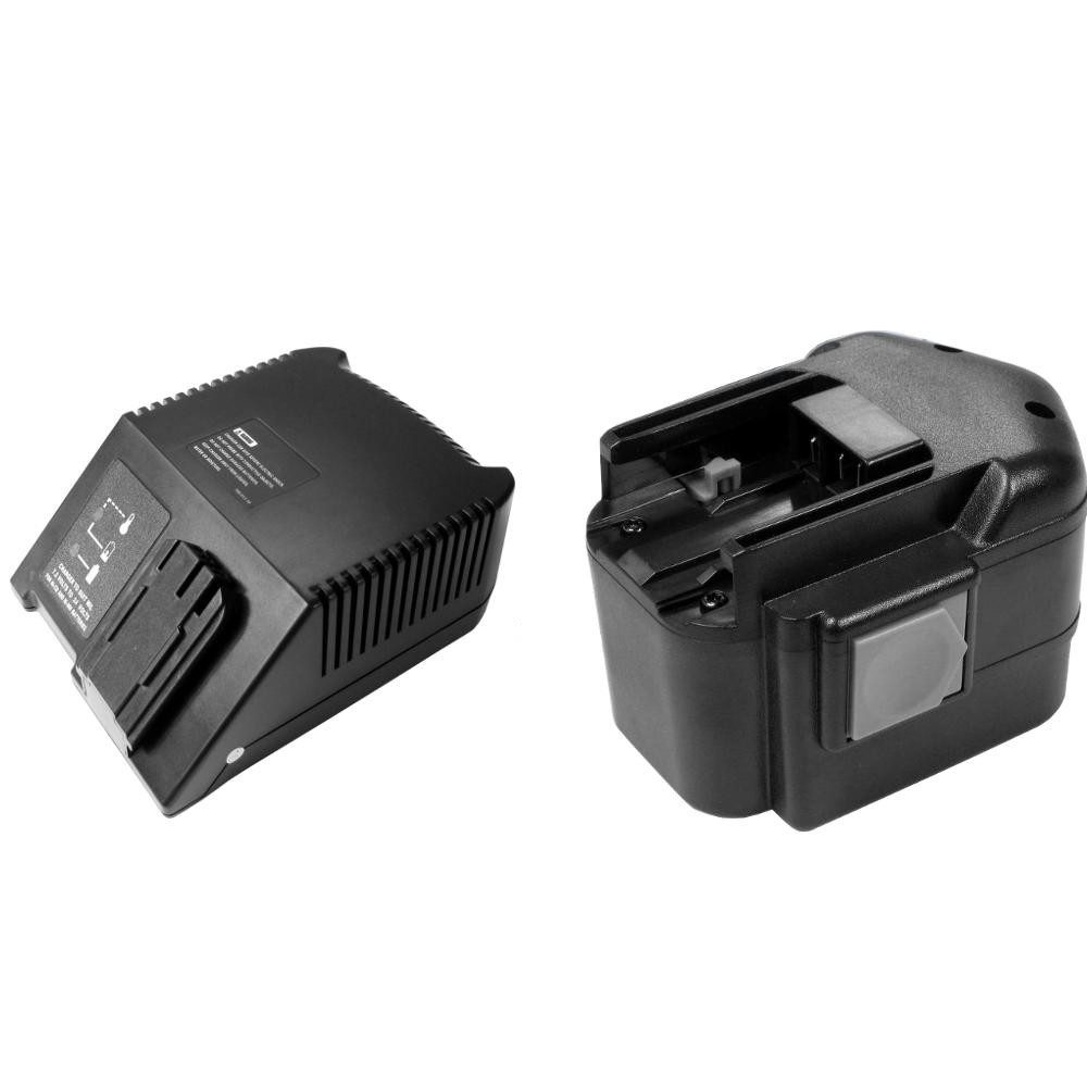 Trade-Shop 2in1 Set passend für Milwaukee 49-24-0150 6560-20 - Ladegerät + Akku Ni-MH 2000 mAh (12 V)