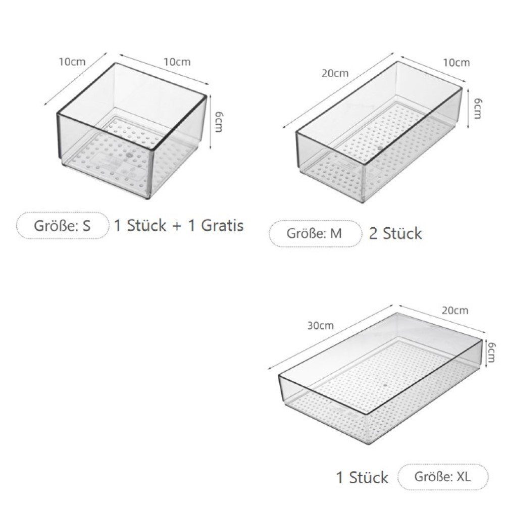 Creliv Schubladeneinsatz Besteckkasten, Aufbewahrungsboxen, Schubladen Desktop) Ordnungssystem, für (Kombi