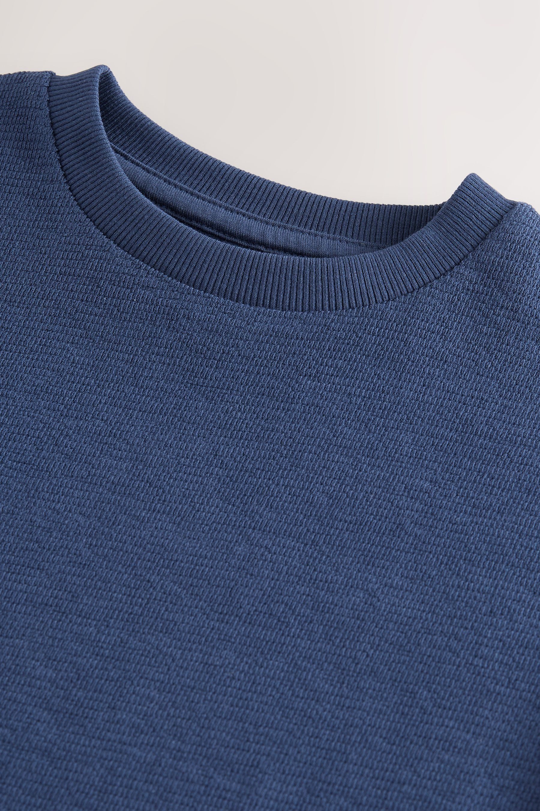 Next T-Shirt Strukturiertes Kurzarm-T-Shirt aus 100 % Baumwolle (1-tlg)