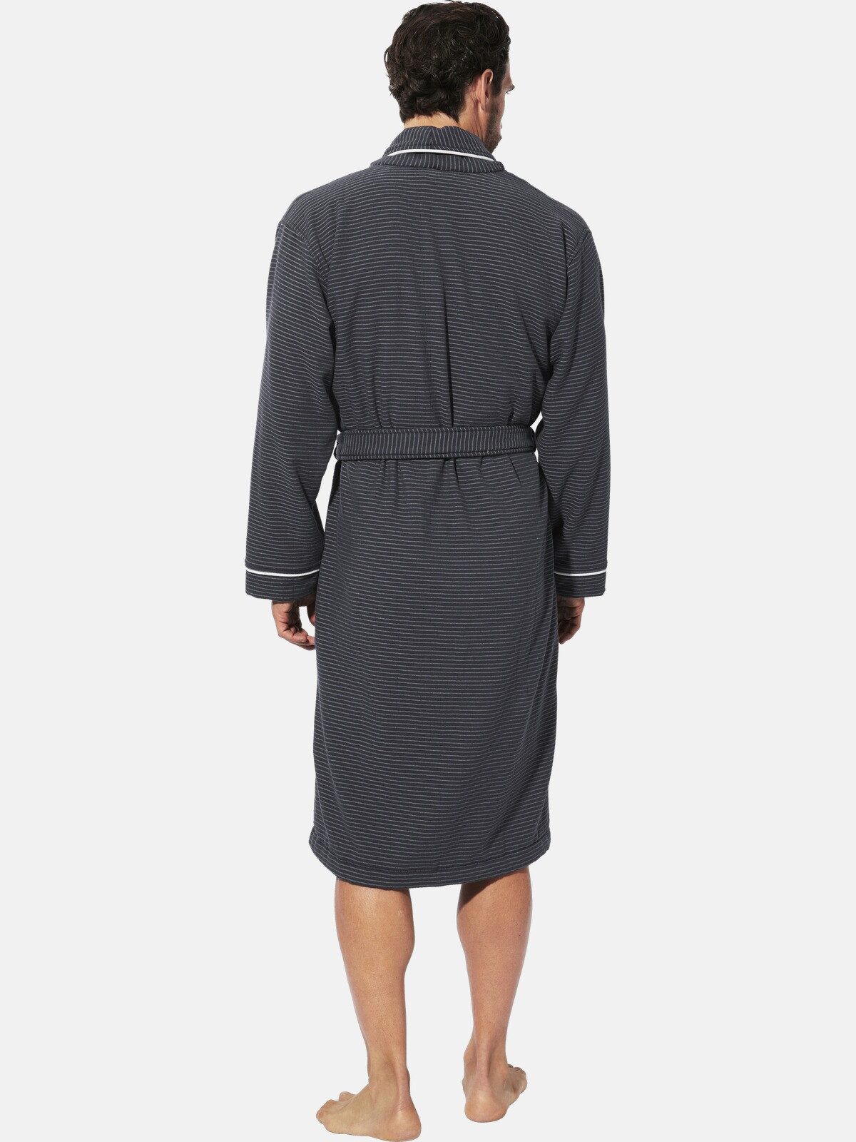 Babista Bademantel CARAVON, Langform, Baumwoll-Mix, -, mit feinem Streifenm günstig online kaufen