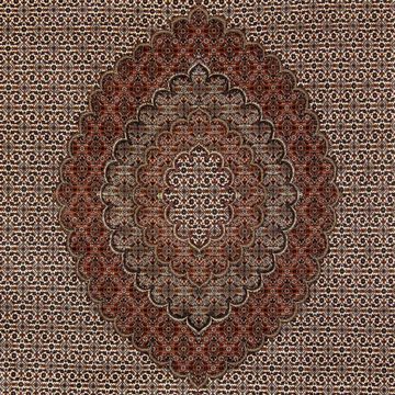 Orientteppich Perser - Täbriz - 350 x 250 cm - dunkelbraun, morgenland, rechteckig, Höhe: 10 mm, Wohnzimmer, Handgeknüpft, Einzelstück mit Zertifikat