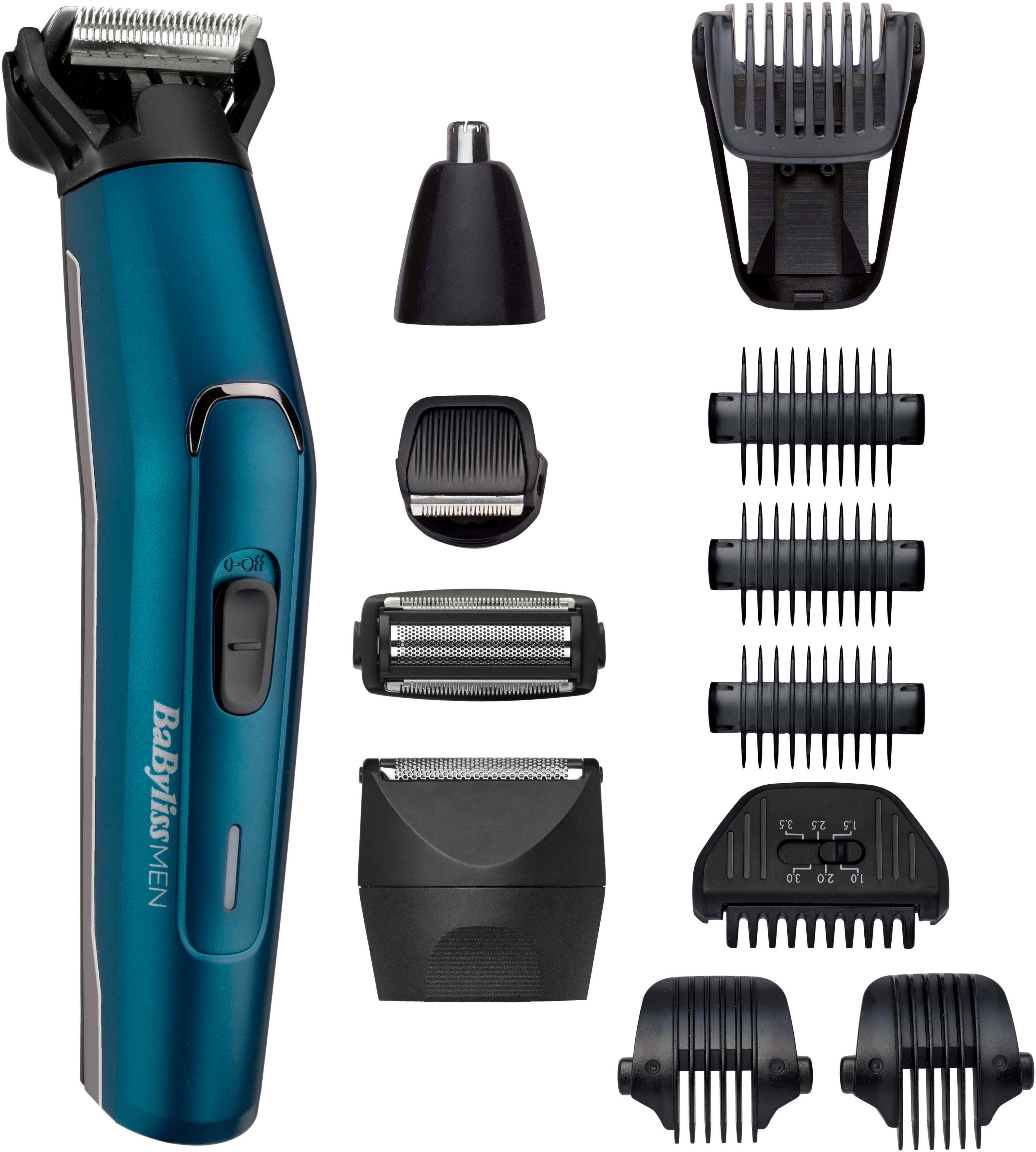 BaByliss Multifunktionstrimmer MT890E Set Steel, Körper für Japanese & MEN Multigrooming Gesicht 12-in-1