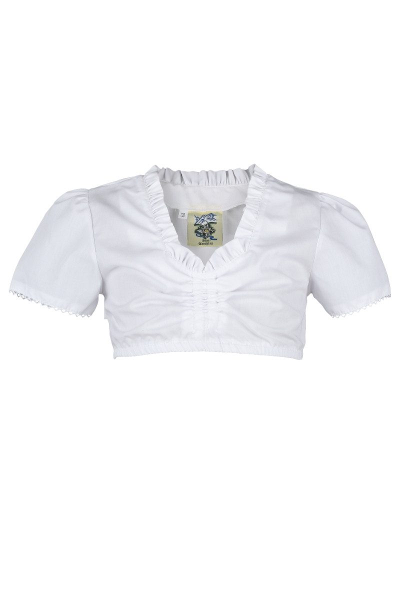Isar-Trachten Trachtenbluse Dirndlbluse Kinder - TESSIE - weiß