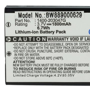 vhbw Ersatz für Unitech 1400-203047G, 1400-900009G für Akku Li-Ion 1800 mAh (3,7 V)