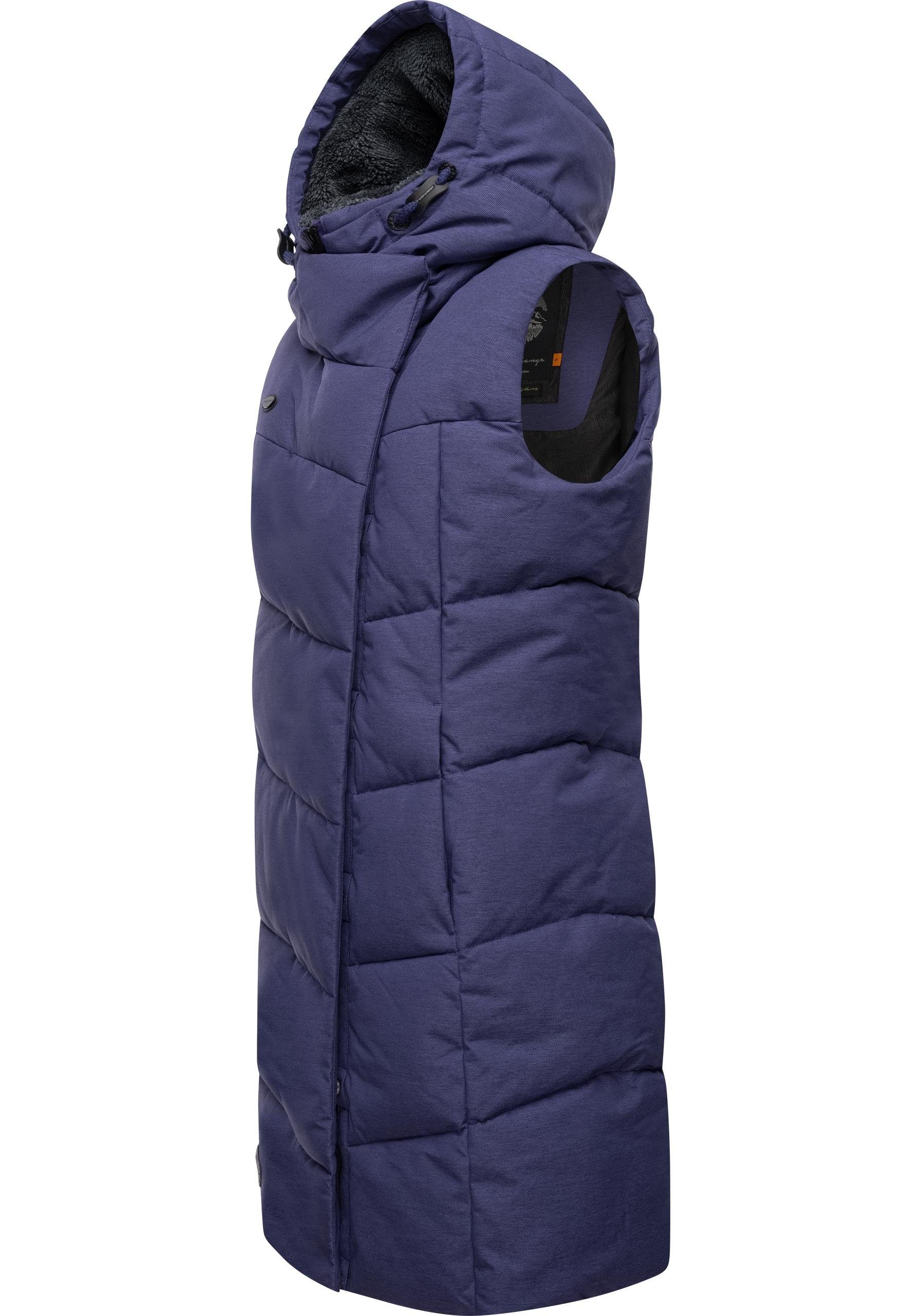 Ragwear Steppweste Pavla Vest stylische Winterweste mit Teddyfutter und Kapuze – Bild 2 von 4