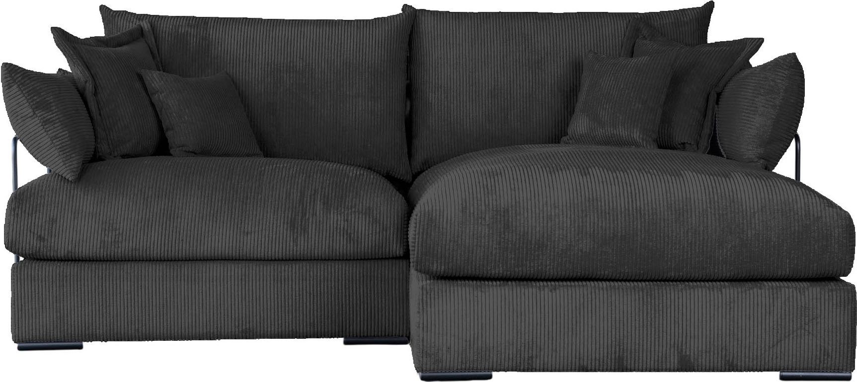 Home affaire Ecksofa Casa XL L-Form, B: 190 cm, 4 Zierkissen, Mega-Sofa, in Cord oder Chenille-Struktur, Federkern