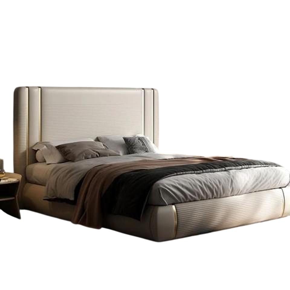 JVmoebel Polsterbett Beiges Polsterbett mit eleganter Polsterung für modernes Wohnen, Made in Europe