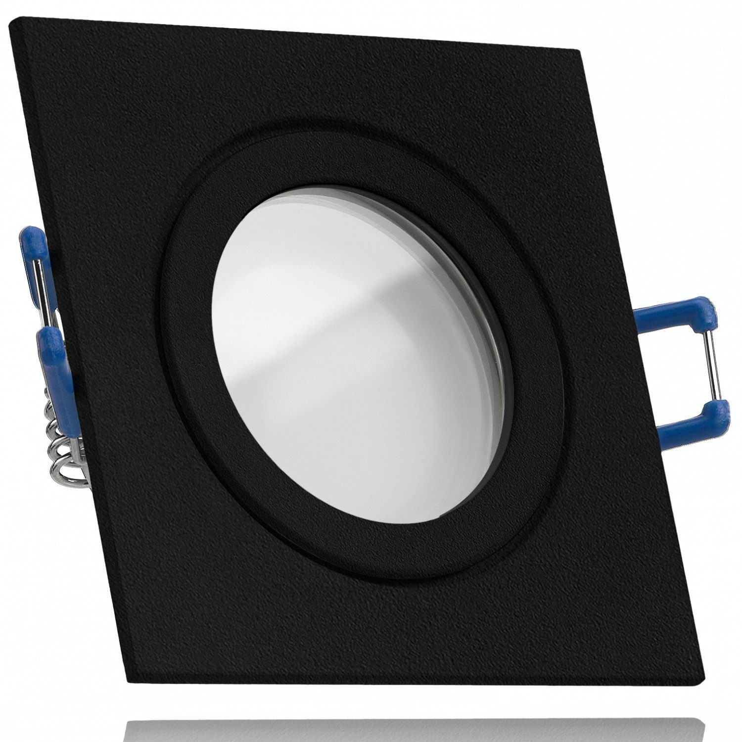 LEDANDO LED Einbaustrahler 5W mit Einbaustrahler extra in Set LED schwarz Leuchtmittel von flach