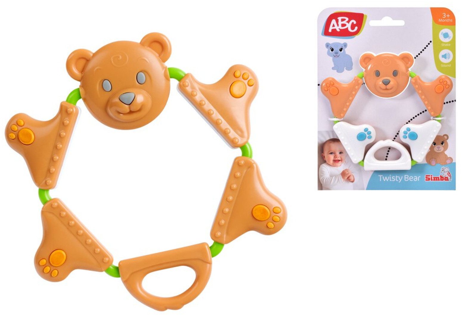 ABC Greifling Baby Babywelt Greifling Twisty Bär 104010154