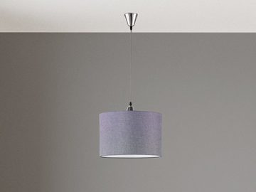 TRIO Leuchten Pendelleuchte, ohne Leuchtmittel, Esstisch-lampe modern Treppenhaus Lampenschirm Stoff-lampe Grau, Ø40cm