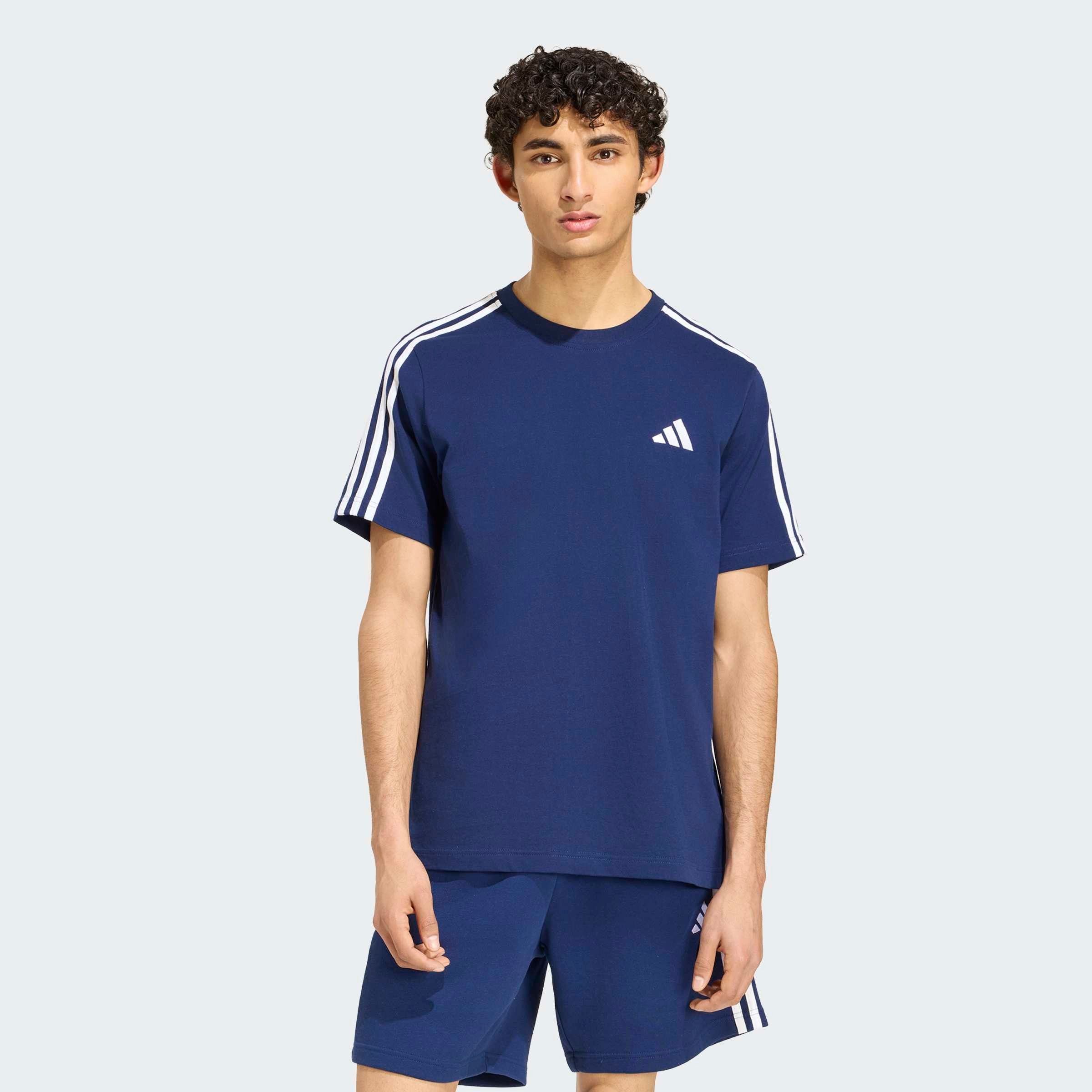 adidas Sportswear T-Shirt ESSENTIALS 3-STREIFEN, SINGLE JERSEY, BRANDING LINKE SCHULTER