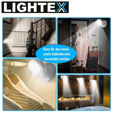 MAVURA LED Wandleuchte LIGHTEX LED Wandlampe Wandleuchte Wandstrahler, LED fest integriert, Tageslichtweiß, Led, mit Bewegungsmelder kabellos Batteriebetrieben Innen Außen