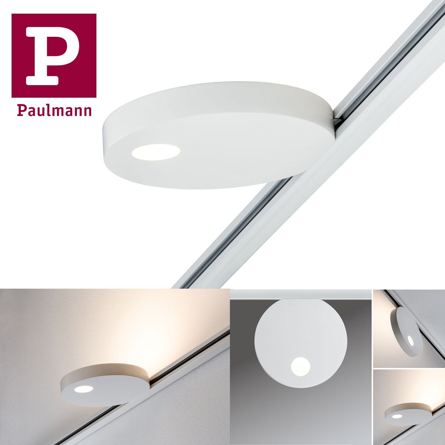 Uplight Spot 16W Set Metall, Paulmann 16W 230V Set 4er Salto - Paulmann Salto 4er - Weiß Paulmann 230V Weiß Metall URail Uplight Deckenleuchten URail Spot