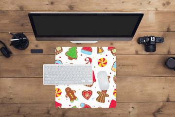 MuchoWow Gaming Mauspad Muster - Lebensmittel - Weihnachten (1-St), Mousepad mit Rutschfester Unterseite, Gaming, 40x40 cm, XXL, Großes