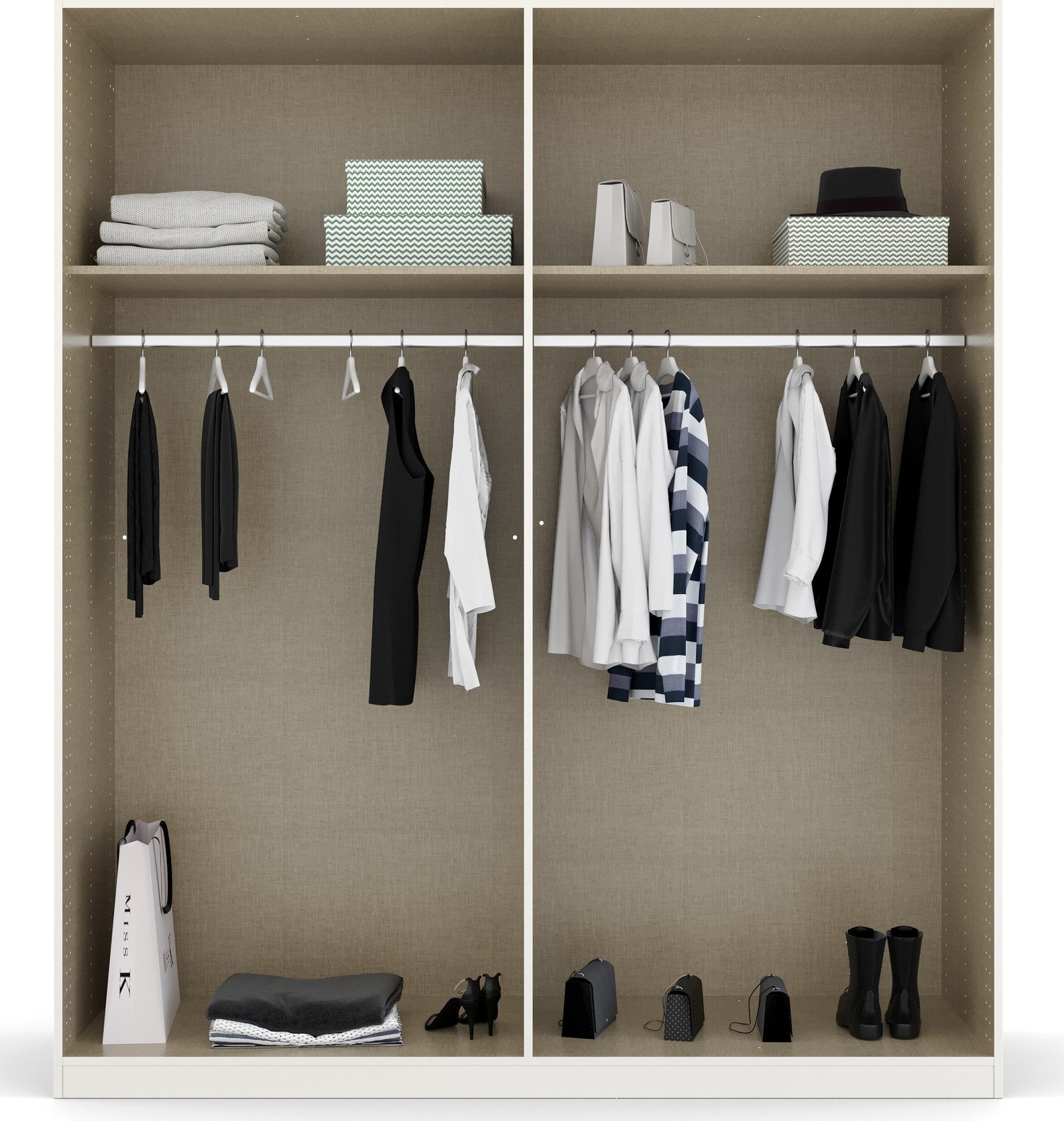 rauch Drehtürenschrank Kleiderschrank Schrank Garderobe Ankleide COTTAGE BY QUADRA SPIN (Breiten: 181/226/271 cm, Höhe 210 cm) in skandinavischem Landhausstil – Bild 5 von 5