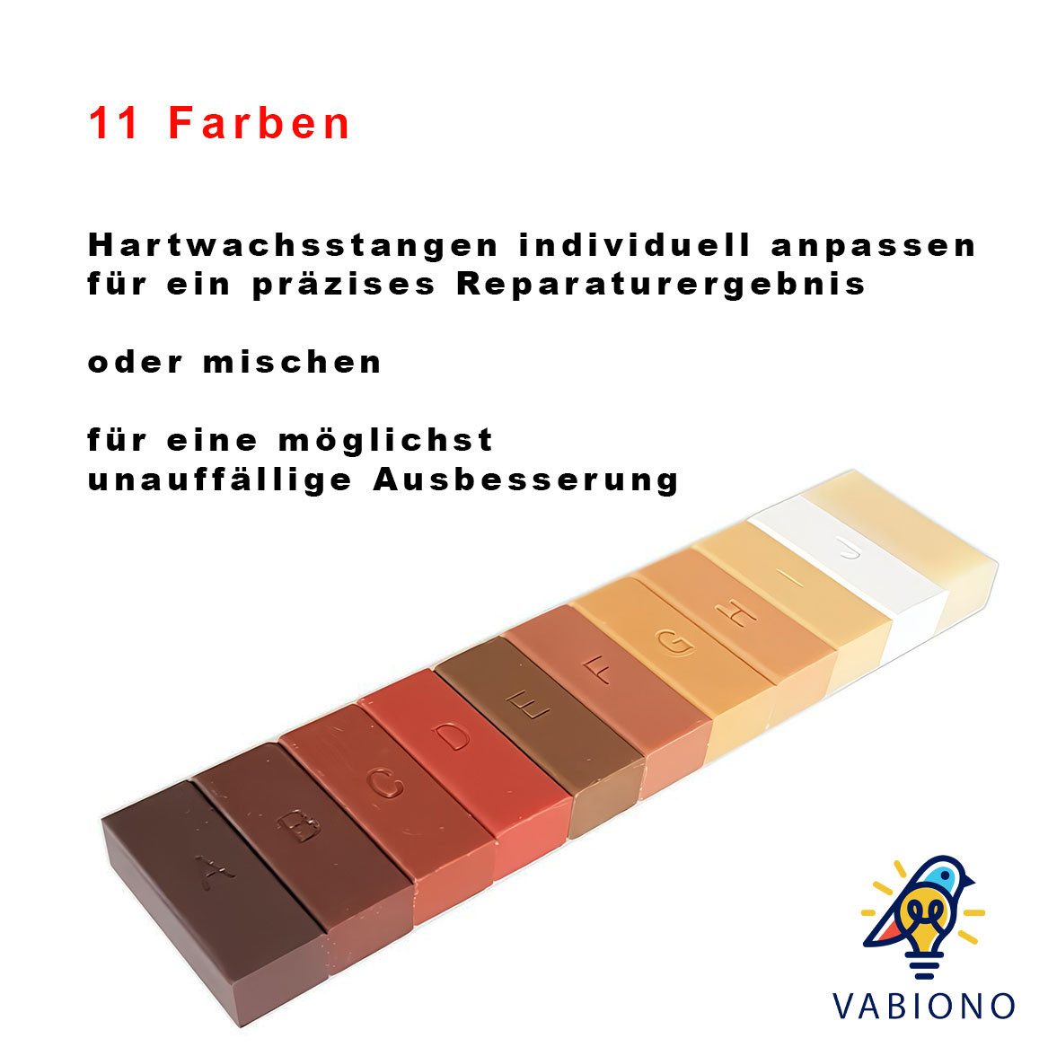 VABIONO Holz-Reparaturset Reparatur-Set - Reparieren Holz Parkett Laminat Möbel zum Selbermachen, 18-St., Kostenloser Versand