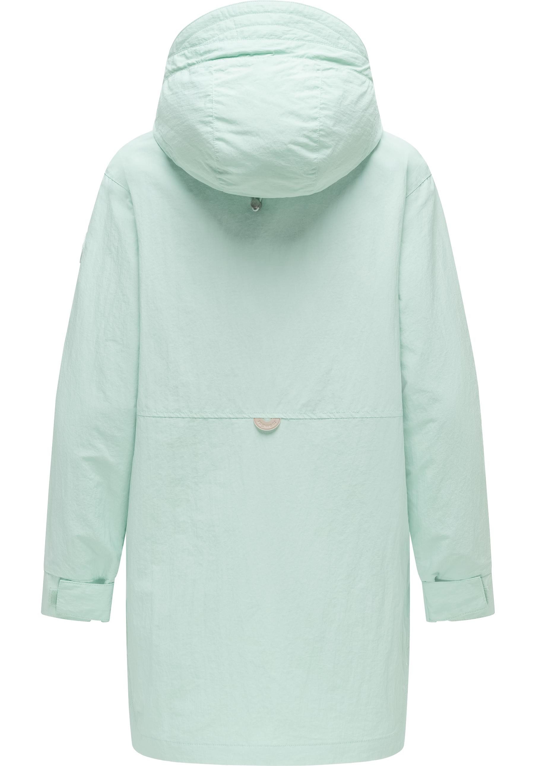 Ragwear Kurzmantel Lamyja A Leichter Oversize-Übergangsparka mit Kapuze