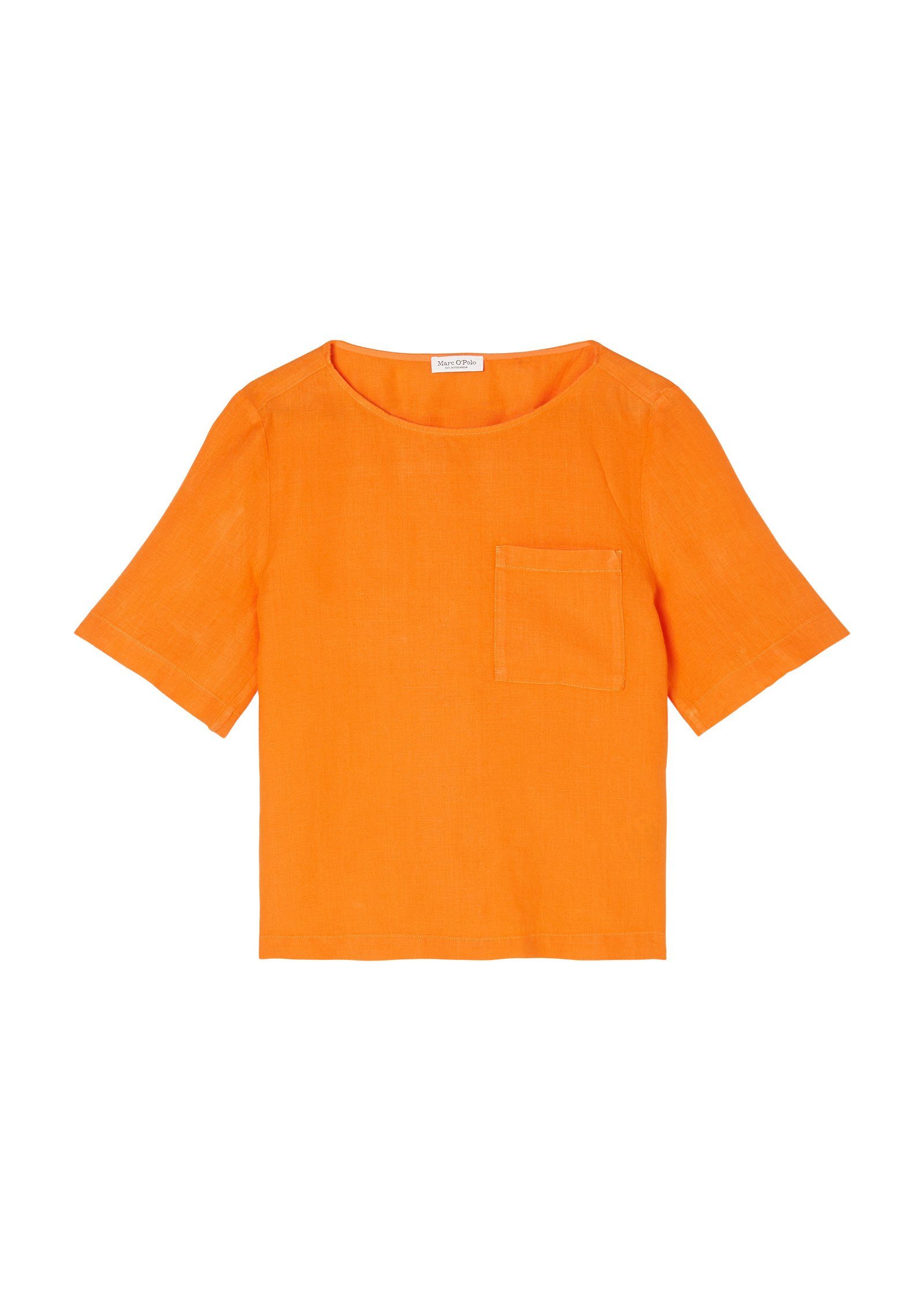 orange O'Polo Baumwolle-Voile mit aus Marc Kurzarmbluse Rücken