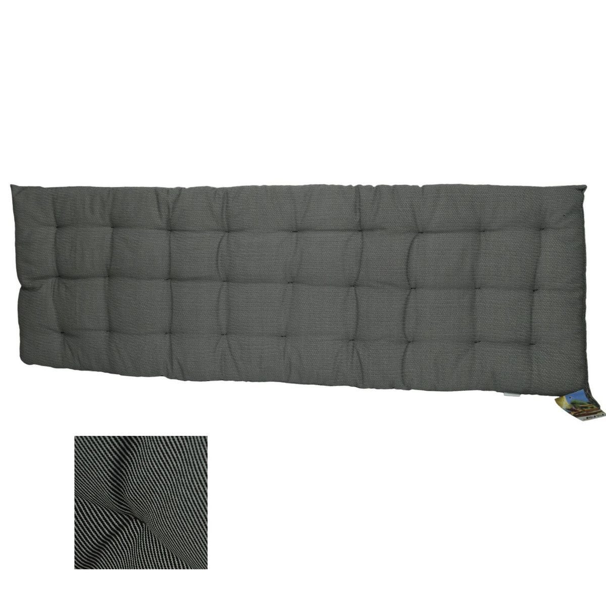 Marabellas Shop Bankauflage Sitzpolster gestreift für Gartenbank 150 x 40 x 4 cm mit Punktsteppung, (1 St), inkl. Kordelbänder