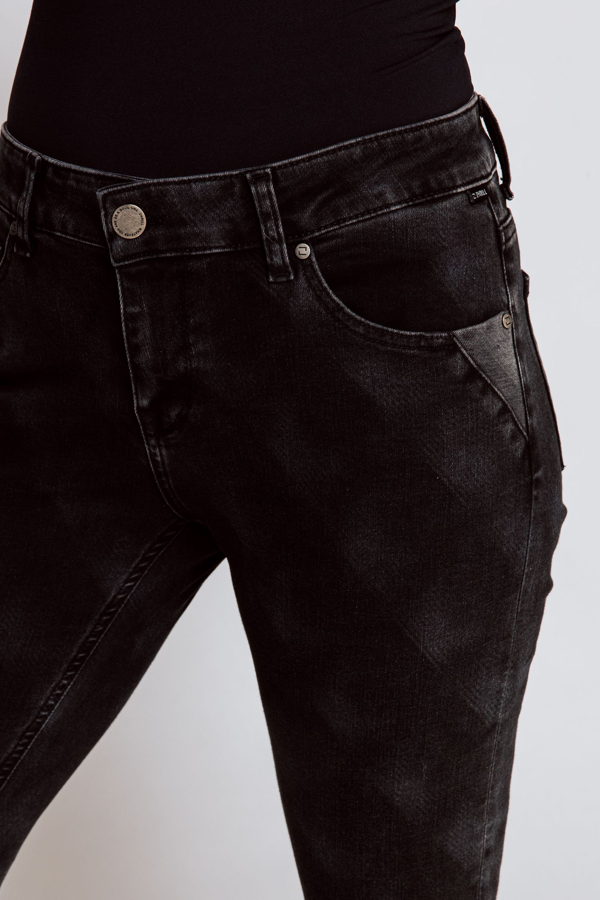 Black Tragekomfort Jeans Zhrill angenehmer NOVA Skinny-fit-Jeans Skinny