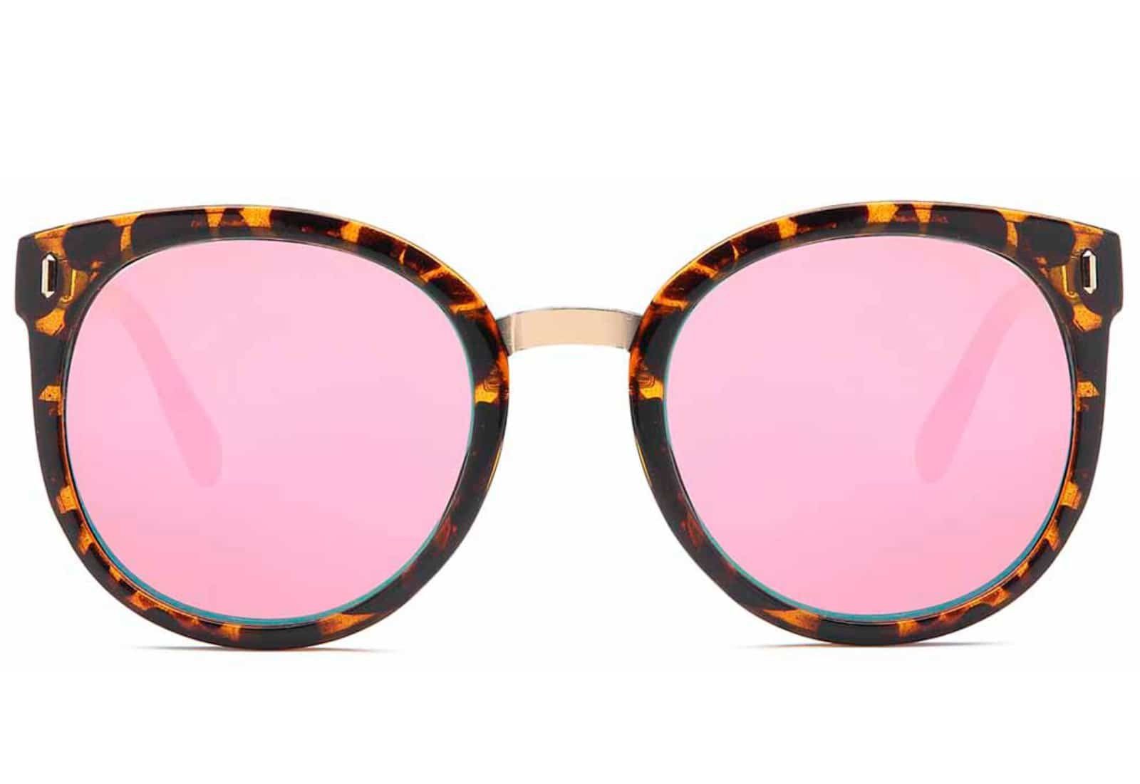 BEZLIT Eyewear Wayfarer Rundglas Designer Damen Sonnenbrille (1-St) mit blauen, grünen und rosa Linsen
