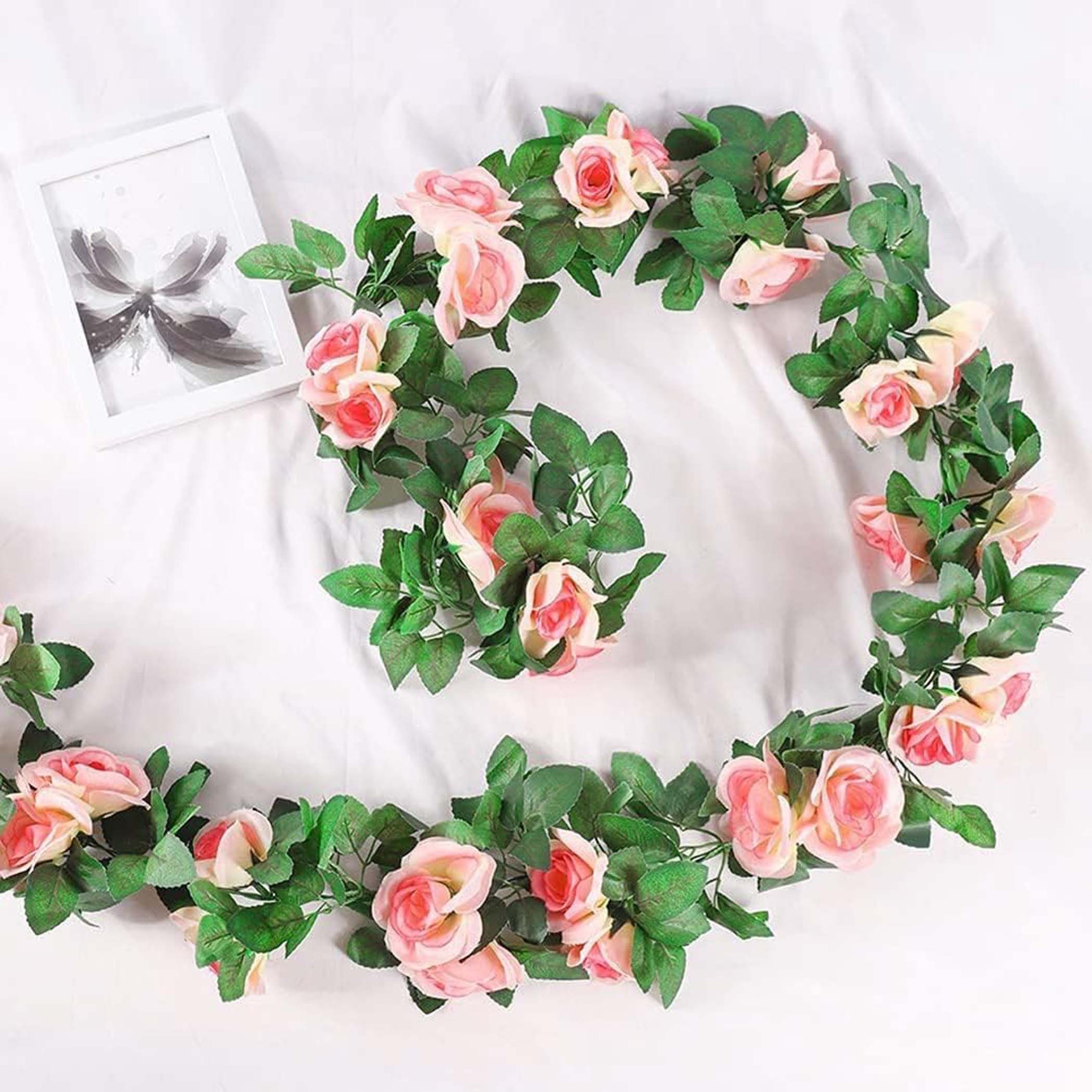 Kunstblumenstrauß osengirlanden künstliche Rosenranken,mit grünen Pflanzen, Zyronn – Bild 3 von 5