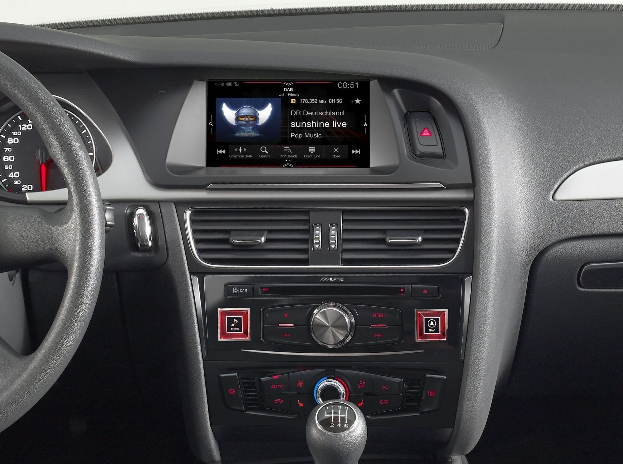 A4 Premium-Infotainment-Audi Android X703D-A4 Autoradio ALPINE 7-Zoll Auto CarPlay Navi