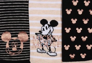 Sarcia.eu Haussocken 3x Schwarz-beigefarbene Socken/Füßlinge Mickey Maus Einheitsgröße